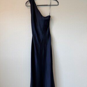 ZARA Navy Blue One Shoulder Women's Dress